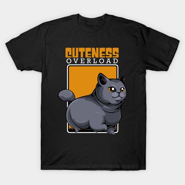 British Shorthair - Cuteness Overload - Cute Kawaii Cat T-Shirt by Lumio Gifts